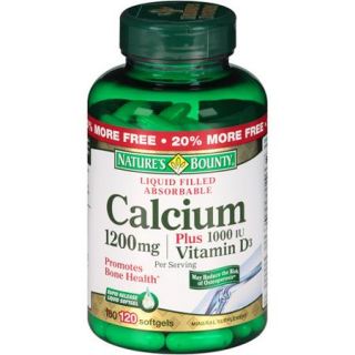 Nature's Bounty Calcium Plus Vitamin D Softgels, 1000 IU, 120 count