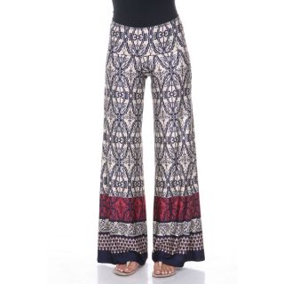 White Mark Womens Beige and Navy Moroccan Palazzo Pants   16799052