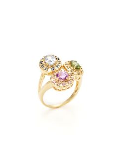 Estate Multicolor Topaz Oval Cluster Ring by Estate Fine Jewelry