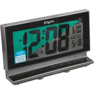 Geneva Clock Elgin Large Multifunction LCD Alarm Clock with Smartlite Technology