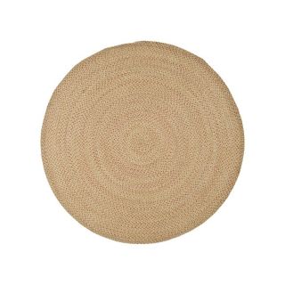 Safavieh Braided Round Brown/Tan Solid Woven Cotton Area Rug (Common 6 Ft x 6 Ft; Actual 72 in x 72 in)