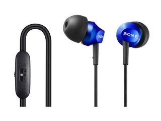 SONY Blue MDR EX58V/BLU In Ear EX Earbud with Volume Control (Blue)
