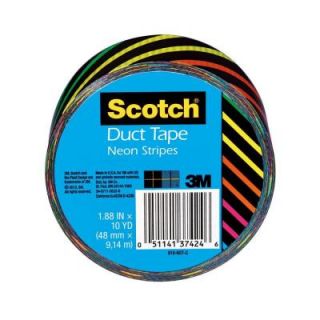 3M Scotch 1.88 in. x 10 yds. Neon Stripes Duct Tape 910 NST C