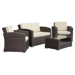 The Hom Bahia 4 Piece Deep Seating Group with Cushions