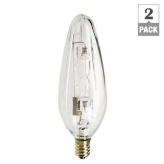 Philips 60W Equivalent Halogen F10.5C Blunt Tip Candle Light Bulb (2 Pack) 144519