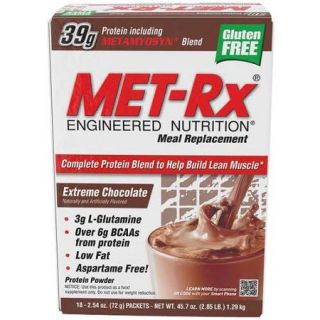 MET Rx Extreme Chocolate Meal Replacement Protein Powder, 2.54 oz, 18 count
