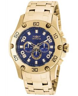 Invicta Mens Chronograph Pro Diver Gold Tone Stainless Steel Bracelet