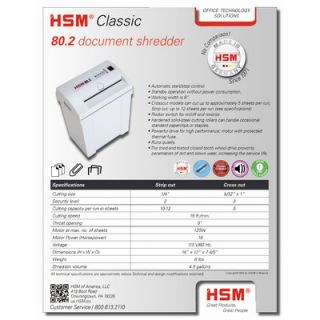 HSM of America,LLC HSM 80.2, 10 12 sheet, strip cut, 4.5 gal. capacity