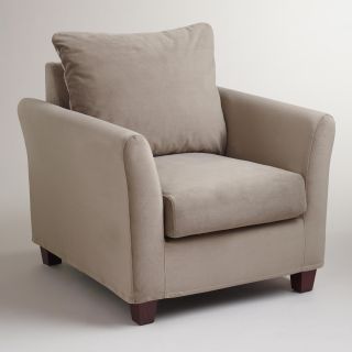 Gray Mink Velvet Luxe Chair Slipcover