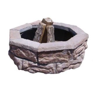 Fossill Stone 30 in. Concrete Fossill Brown Fire Pit Kit FSFPB30
