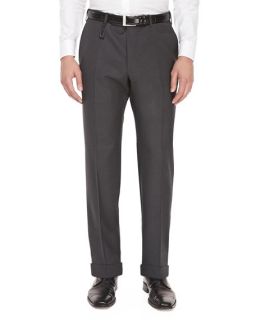 Incotex Benson Super 150s Wool Trousers, Charcoal