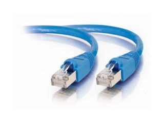 C2G 27741 1ft Cat6a 600 MHz Shielded Snagless Patch Cable   Blue