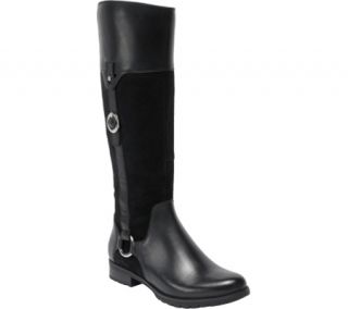 Womens Rockport Tristina Buckle Riding Boot   Black Leather/Suede