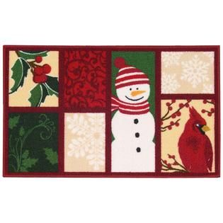 Nourison 17 x 28 Holiday Accent Rug   Snowman Patchwork   Home