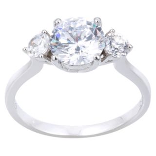 Miadora Sterling Silver Round cut Clear Cubic Zirconia Engagement