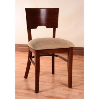 Card Linen Upholstered Side Chairs (Set of 2) Cherry Finish (set of 2)