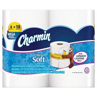 Charmin Ultra Soft Toilet Paper 4 Mega Plus Rolls