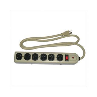 Coleman Cable Coleman Cable   Power Station Multiple Outlet Metal Strips 6 Outlet Metal Strip Surge Protector 750 Joule 172 04625   6 outlet metal strip surge protector 750 joule