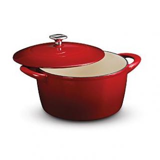 Kenmore 5.5 Quart Red Cast Iron Dutch Oven with Lid   Home   Kitchen