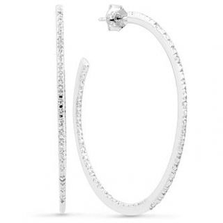 Sterling Silver 1/10 cttw Diamond Hoop Earrings   Jewelry   Earrings