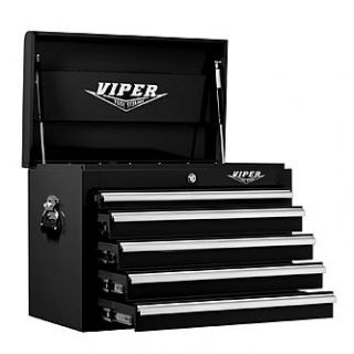 Viper Tool Storage 26 inch 5 Drawer 18G Steel Top Chest Black