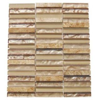 Splashback Tile Sandstorm 12 in. x 12 in. x 8 mm Mixed Materials Mosaic Floor and Wall Tile SANDSTORM