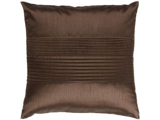 22" Chocolate Brown Tuxedo Pleats Decorative Down Throw Pillow