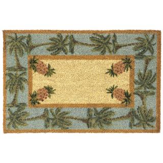 Pineapple and Palm Tree Coir Doormat