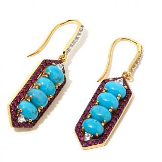 Rarities Fine Jewelry with Carol Brodie Turquoise and Ruby Vermeil Geometric D   7921086