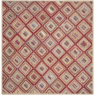 Safavieh Hand Woven Cape Cod Natural/ Red Jute Rug (6 Square)