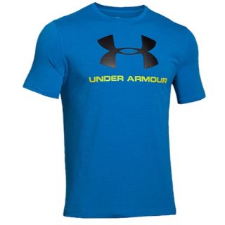 Under Armour Charged Cotton Sportstyle Logo T Shirt   Mens   Casual   Clothing   Electric Blue/Amalgam Grey