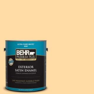 BEHR Premium Plus 1 gal. #300A 3 Melted Butter Satin Enamel Exterior Paint 940001