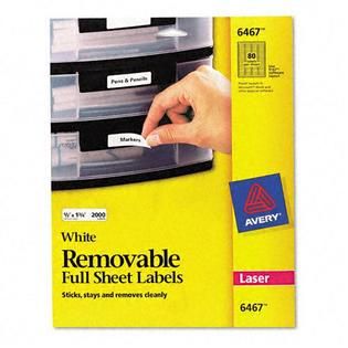 Avery Self Adhesive White Removable ID Labels   Office Supplies