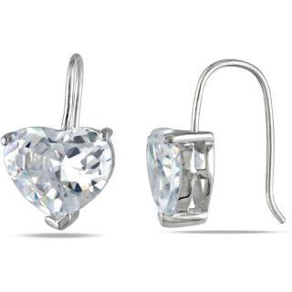 11x9mm Heart Shaped Cubic Zirconia Earrings in Sterling Silver