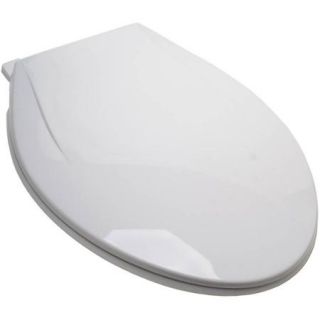 Plum Best White Plastic EZ Close Elongated Toilet Seat With Closed Fro