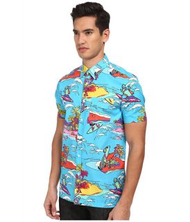 LOVE Moschino Alien Surfer Print Short Sleeve Button Up Shirt