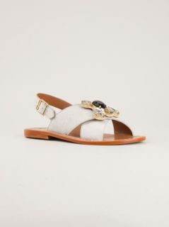 Marni Jewel Embellished Flat Sandal