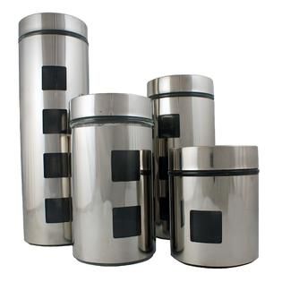 Ragalta 4 Pc. Stainless Steel Canister Set   Home   Kitchen   Kitchen