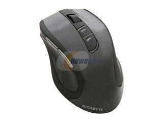 GIGABYTE ECO600 GM ECO600 Black 1 x Wheel USB RF Wireless Laser 1600 dpi Mouse