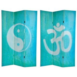 Canvas Double sided 6 foot Yin yang/ Om Room Divider (China