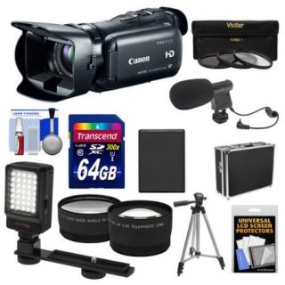 Canon Vixia HF G20 32GB Flash Memory 1080p HD Digital Video Camcorder with 64GB Card + Battery + Case + 3 Filters + Microphone + LED Light + Telephoto & Wide Angle Lenses + Accessory Kit