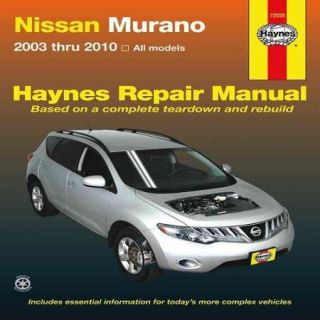 Nissan Murano Automotive Repair Manual 2003 Thru 2010 AllNissan Murano Models
