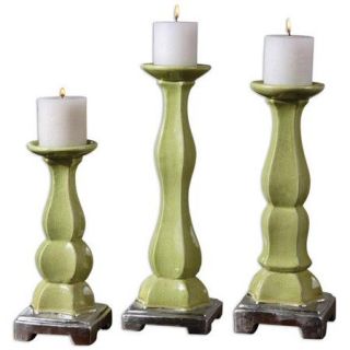 Uttermost 3 Piece Irwyn Ceramic Candlestick Set