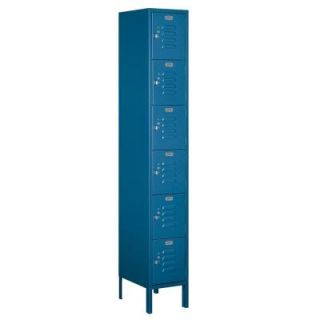 Salsbury Industries 66000 Series 12 in. W x 78 in. H x 15 in. D Six Tier Box Style Metal Locker Assembled in Blue 66165BL A
