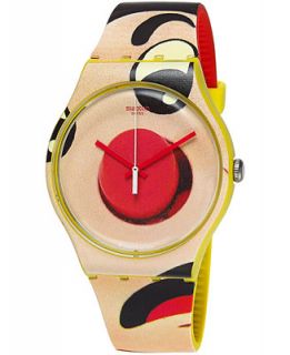 Swatch Unisex Swiss Dangerous Lies Yellow and Red Multicolor Printed