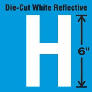 STRANCO INC DWR 6 H EA Die Cut Reflective Letter Label, H