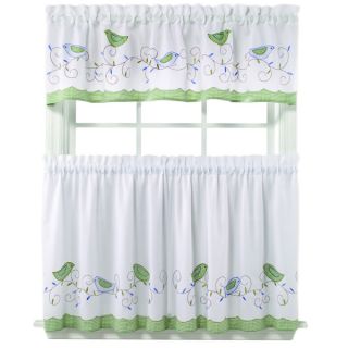 Embroidered Fluttering Butterfly Kitchen Curtains  Tiers, Swag pairs