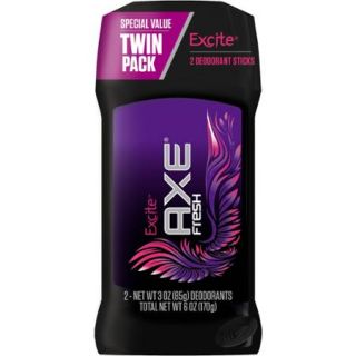 Axe Excite Deodorant Stick, 3 oz, Twin Pack