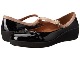 FitFlop F Pop Maryjane Patent™ Black/White