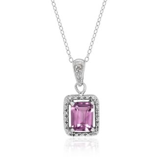 Dolce Giavonna Sterling Silver Gemstone and Diamond Accent Necklace (I